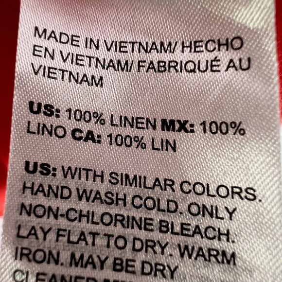 Chico's Orange 100% Linen Boxy Short Sleeve Top Chico's Size 2 (U.S. Large) - Picture 6 of 6